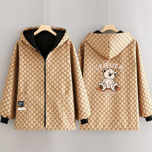 秋冬加绒外套洋气加厚罩衣女防风长袖 围裙厨房家用户外大褂工作服