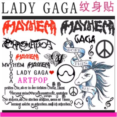 嘎嘎Ladygaga同款演唱会纹身贴mayhem专辑应援脸贴纸防水男女个性