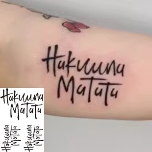 hakuna 没有烦恼草本果汁纹身贴手臂英文防水持久 matata无忧无虑