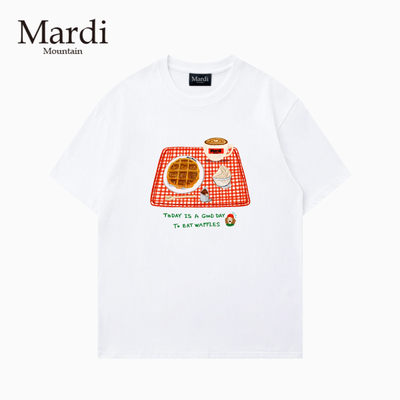 专柜授权 Mardi Mountain韩国正品2026夏新款黑白纯棉短袖女t恤