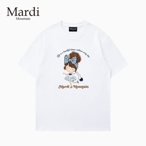 Mardi Mountain韩国授权正品2026春夏款宽松纯棉短袖女t恤