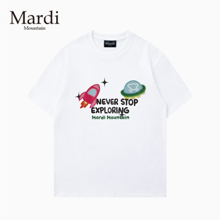 黑白纯棉短袖 专柜授权 2026夏新款 Mountain韩国正品 女t恤 Mardi
