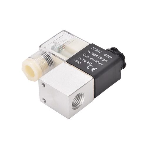 2V025-08一进一出换向电磁阀DC24v气缸电子开关常闭控制阀AC220V