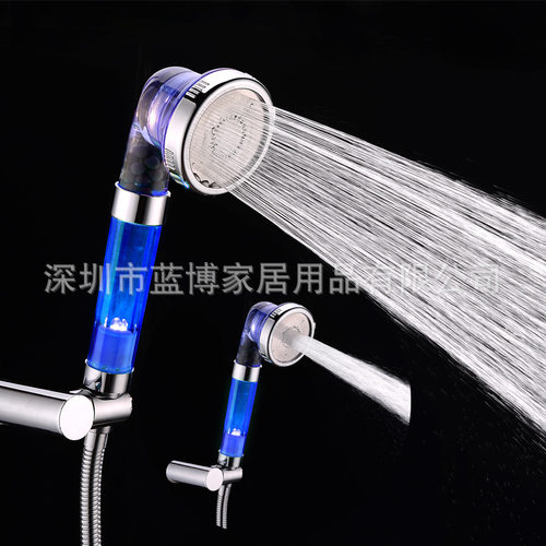 LED负离子多功能花洒 SPA淋浴花洒 可调三功能淋浴喷头 8008-E23