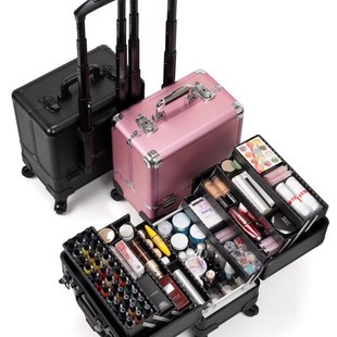 专业纹绣化妆师跟妆工具箱半永久上门美睫美甲拉杆化妆箱多层大号