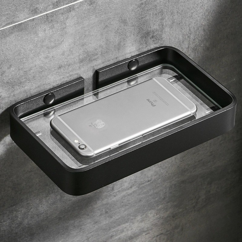 北欧浴室手机置物架浴室化妆用品置物架酒店卫生间手机架免打孔