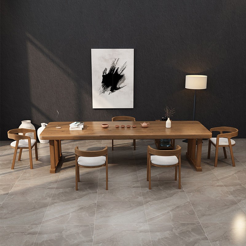 实木茶桌椅组合新中式大板茶台家用客厅办公室简约茶几原木泡茶桌