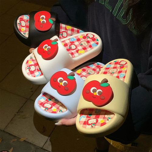 可爱红苹果凉拖女夏eva软底休闲