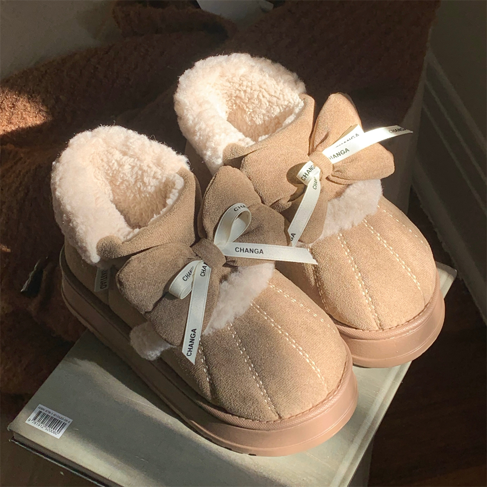 户外时尚百搭复古蝴蝶结雪地靴