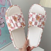 韩版 少女心居家防滑浴室家用轻便拖鞋 ins可爱小熊凉拖鞋 女夏季