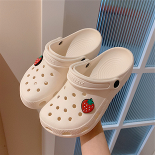 居家室内休闲平底学生可爱包头凉拖鞋 洞洞鞋 时尚 新款 防滑女士 夏季