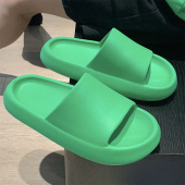 女夏情侣简约绿色家用凉拖鞋 男 纯色eva厚底浴室洗澡防滑居家拖鞋