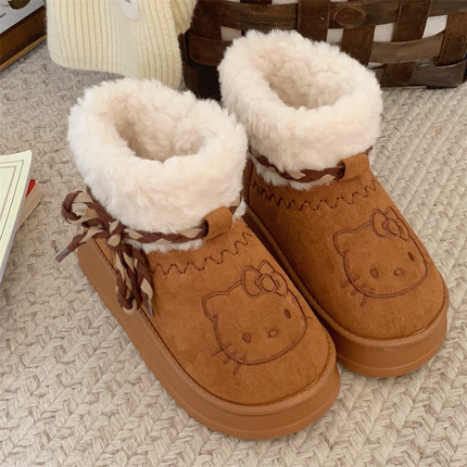 时尚女士外穿正版HelloKitty卡通棉鞋勃肯鞋新款冬季少女心雪地靴