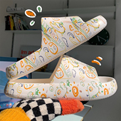 女生卡通可爱居家防滑软底拖鞋 新款 日系小清新简笔涂鸦凉拖鞋 夏季