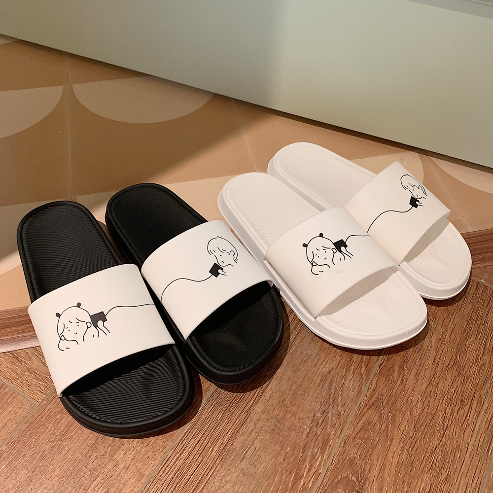 拖鞋女韩版时尚卡通可爱夏天家居室内防滑浴室洗澡情侣拖鞋男女
