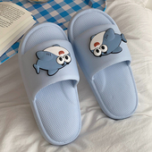 居家舒适软底防滑情侣拖鞋 男女夏个性 趣味卡通可爱鲨鱼EVA凉拖鞋