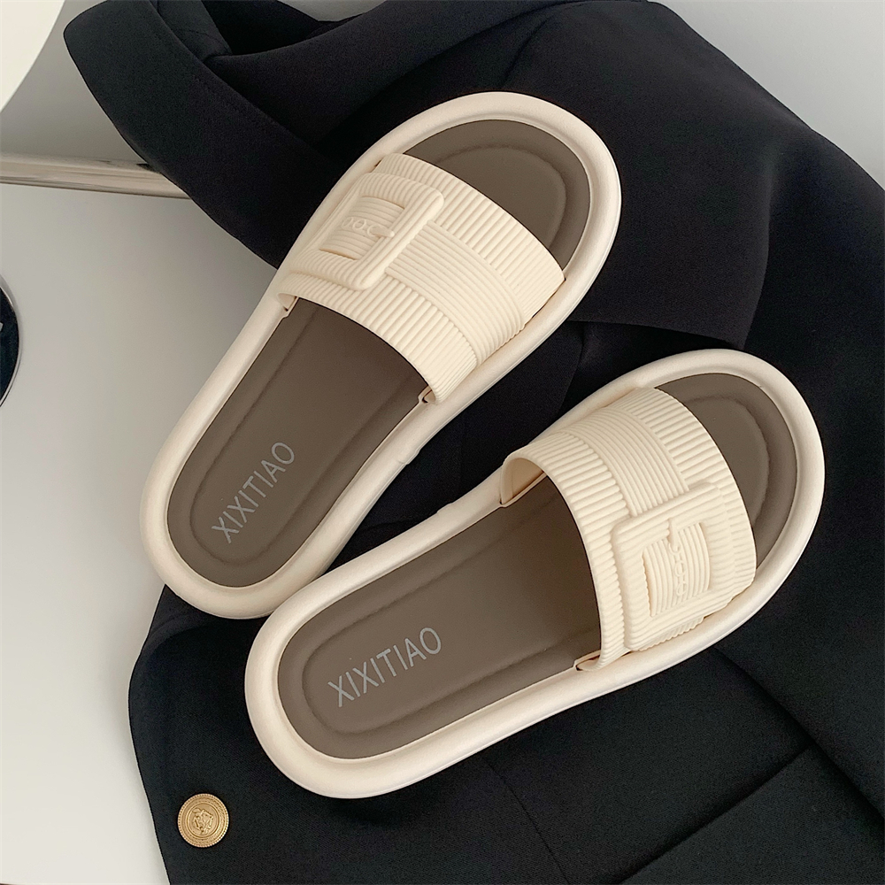 创意方扣外穿软平底防滑凉拖鞋