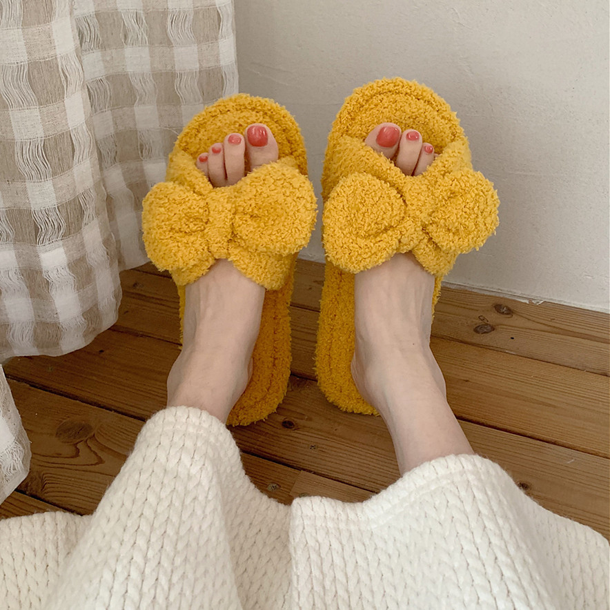 居家棉拖鞋女秋冬新款时尚室内家用防滑可爱蝴蝶结一字毛毛拖ins,居家布艺,居家棉拖/棉鞋,淘宝优惠券,粉丝福利购,淘宝优惠卷