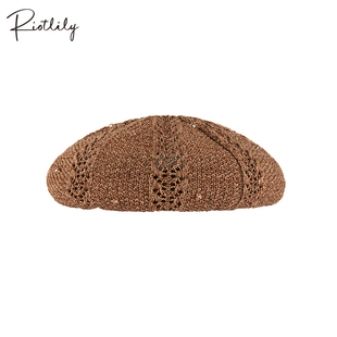 Riotlily/艾特里里浪漫波嬉系列帽子新年礼物贝雷帽法式复古镂空