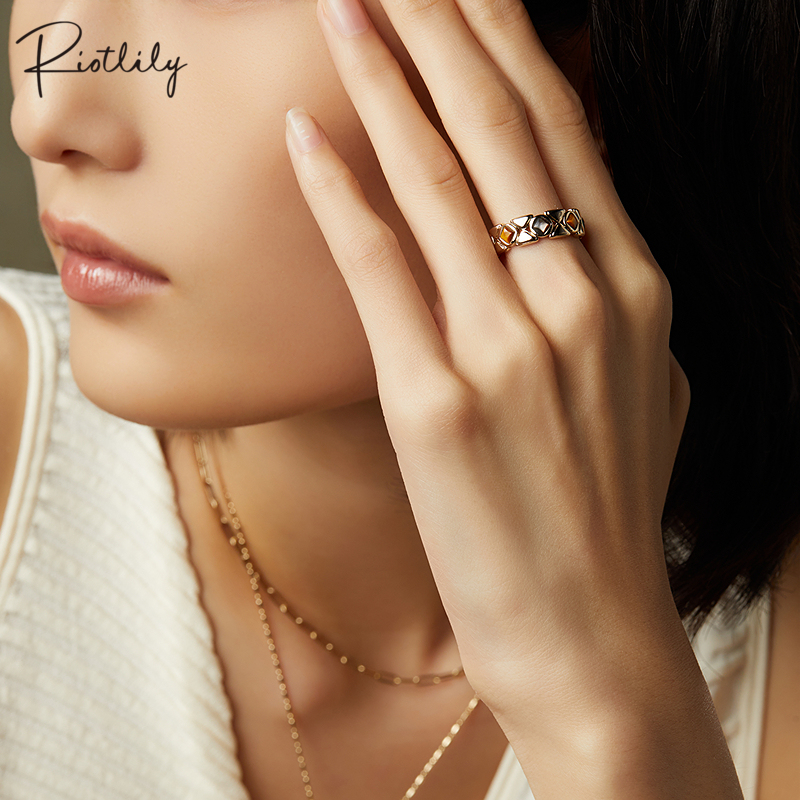 Riotlily/艾特里里金色蜜语系列戒指经典送女友礼物个性款轻奢
