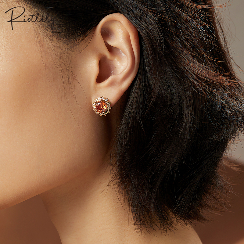 Riotlily/艾特里里大漠金阳系列耳钉百搭2025新款送女友圣诞礼物