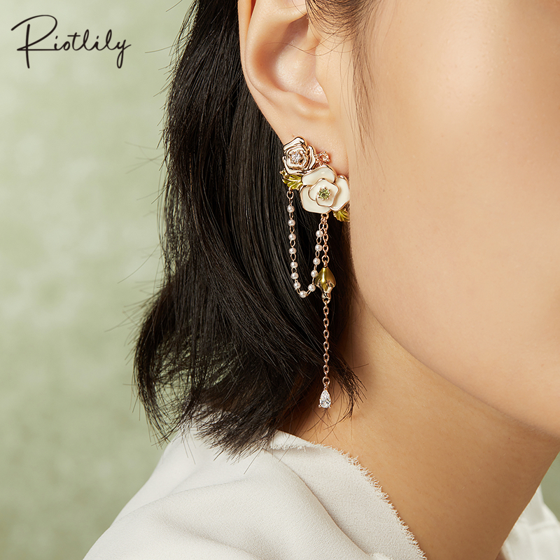 Riotlily/艾特里里玫瑰雨露耳钉2025新款高级感耳坠圣诞送女友