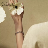 Riotlily浮花梦影手链花朵珍珠串珠浪漫可调节手镯女款 新年礼物