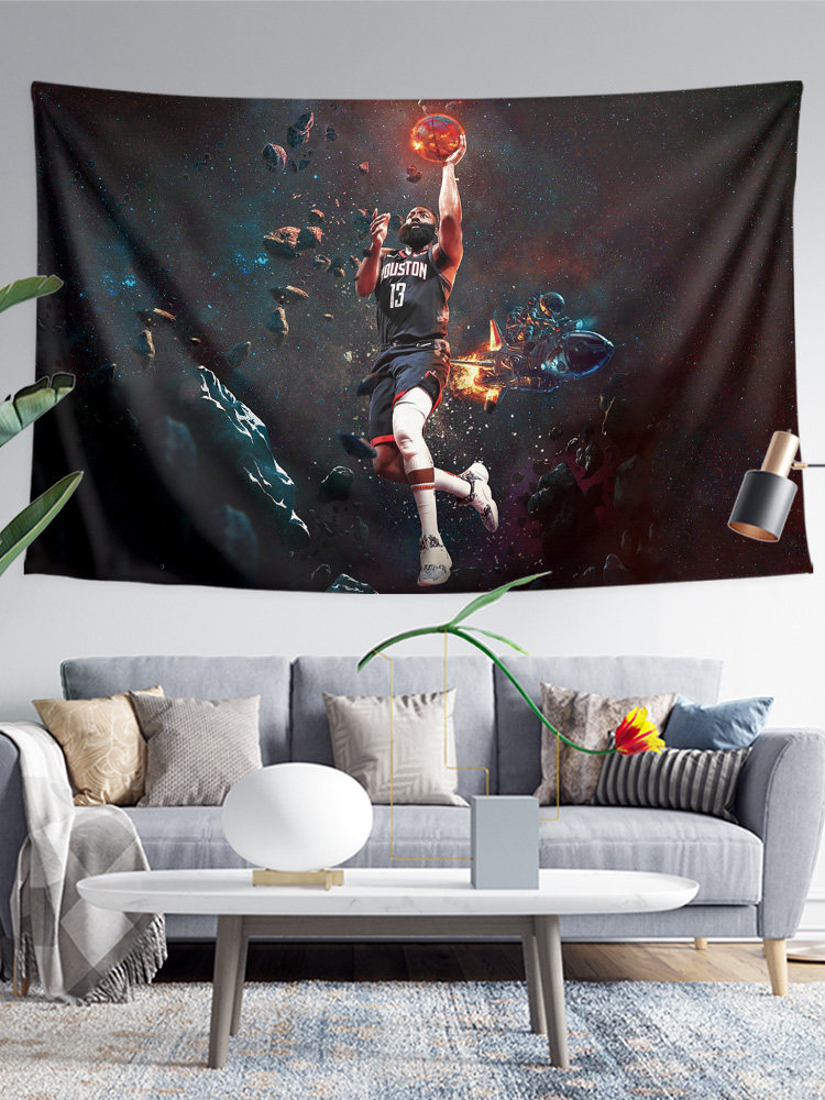 제임스 하든 농구 스타 주변 팬 팬 테마 벽 장식 장식 배경 천 포스터 교수형 천 태피스트리