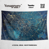 创意INS风宇宙星盘星图星座主题宿舍装 饰画海报背景墙布挂布挂毯