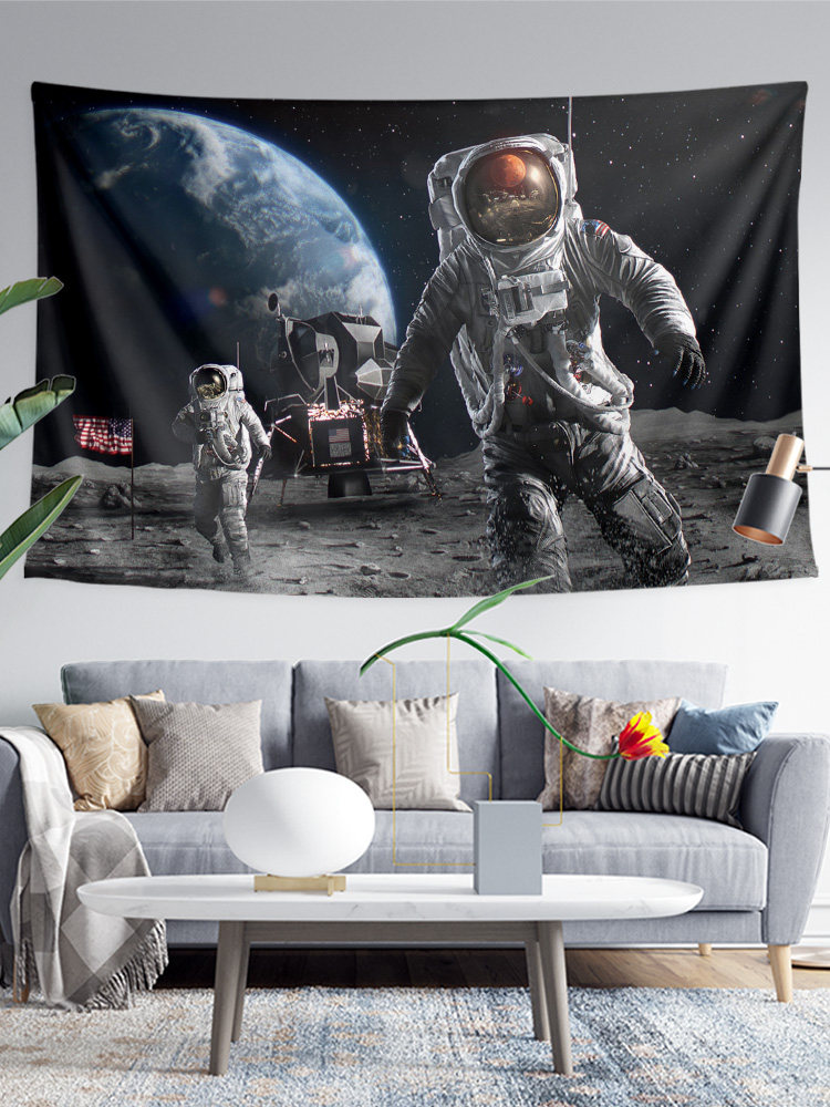 어린이 침실 장식 배경 천 포스터 매달려 천 태피스트리를 둘러싼 창조적 인 우주 비행사 공상 과학 우주 NASA 과학 및 교육