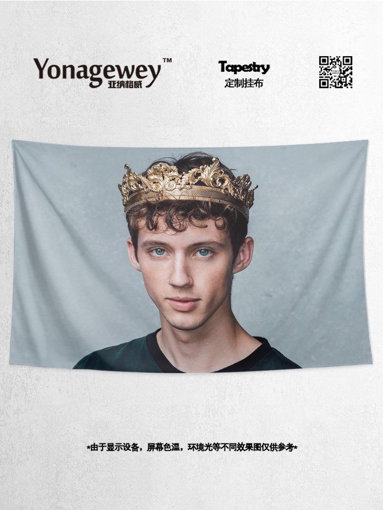 TROYE SIVAN은 YE XIAO T의 동일한 주변 장식 포스터 배경 천으로 태피스트리 그림을 찌릅니다