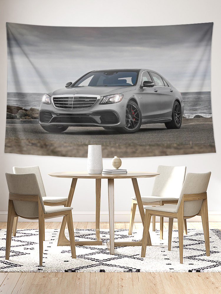 메르세데스-벤츠 S-클래스 AMG S65 S63 럭셔리 성능 스포츠카 주변 장식 그림 배경 벽 천 포스터 태피스트리 교수형 천
