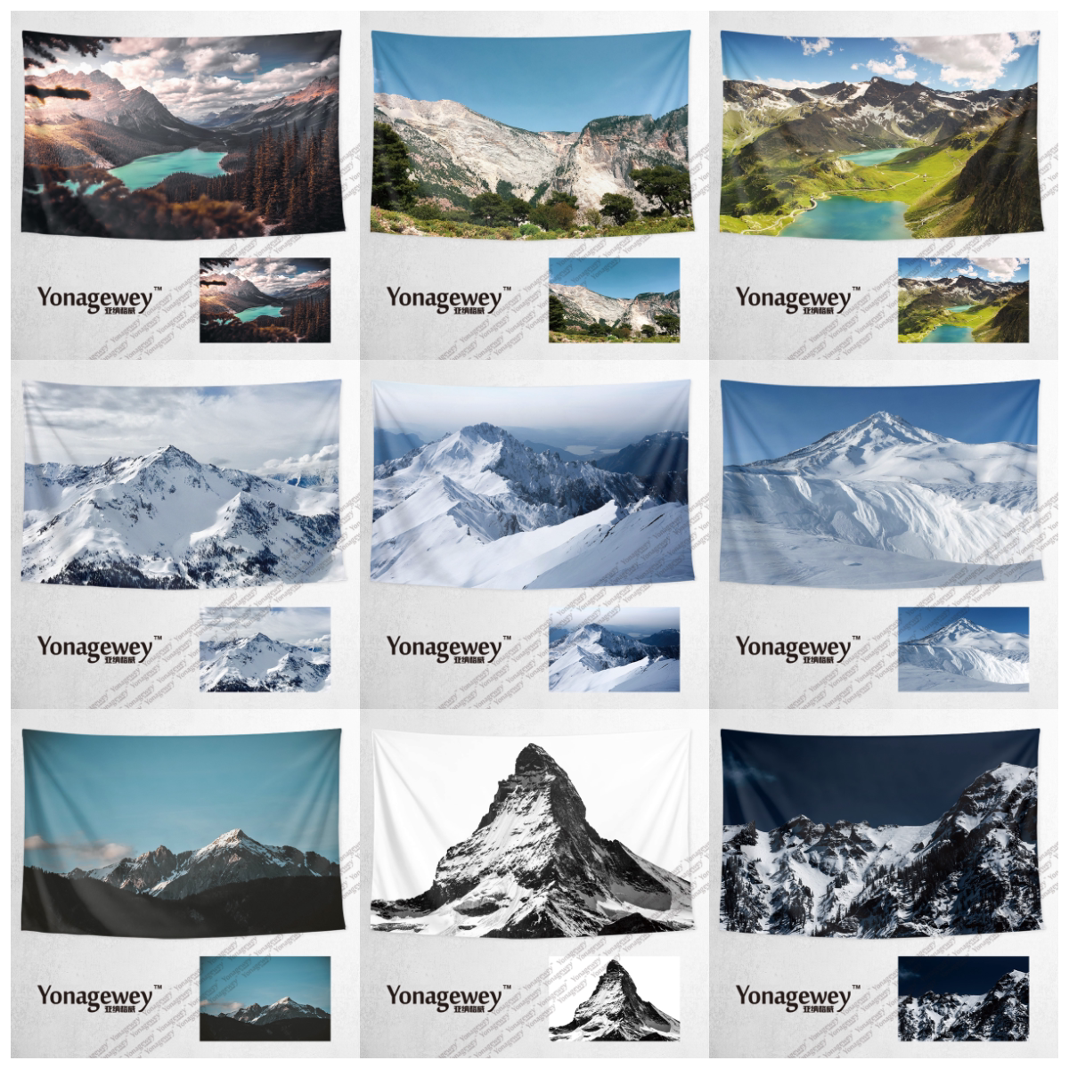자연 눈 산 후지 산 풍경 사용자 정의 주변 장식 그림 배경 벽 천으로 포스터 교수형 천으로 태피스 트리 테이블 천으로
