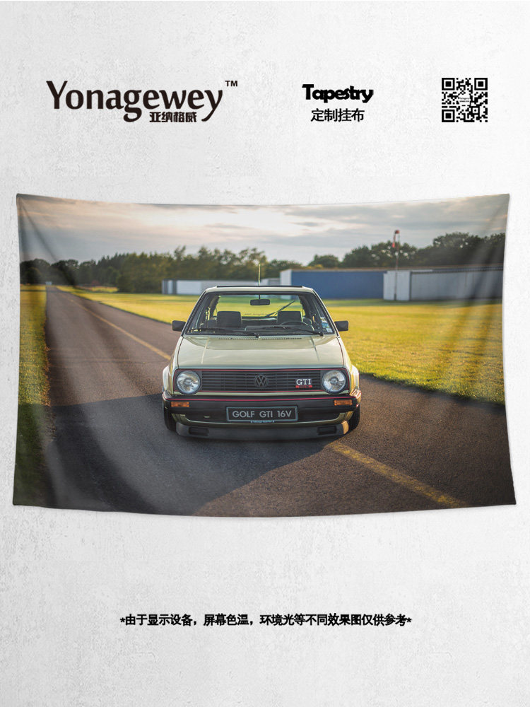 폭스바겐 1세대 및 2세대 골프 복고풍 감성 자동차 사진 주변 장식 그림 배경 벽 천 포스터 교수형 천