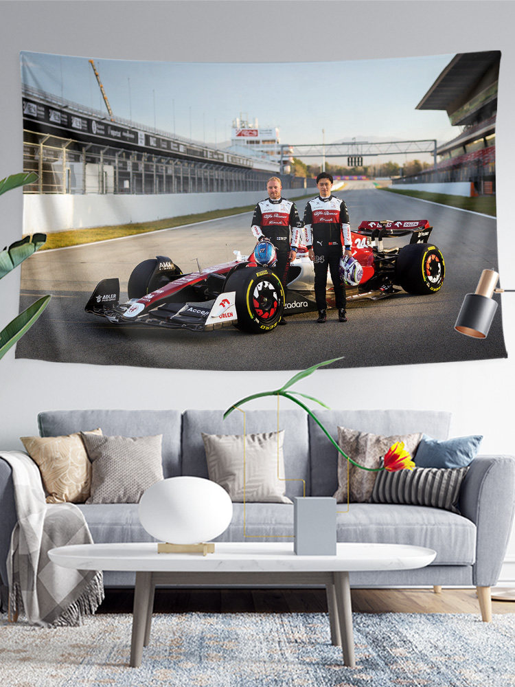 F1 알파 로미오 레이싱 포뮬러 레이싱 주변 벽 천 장식 배경 천 포스터 매달려 태피스트리 그림
