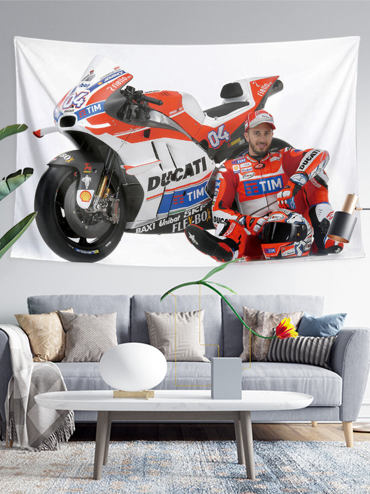 MOTOGP DUCATI 팀 DOVIZIOSO 오토바이 경주 장식 포스터 배경 천으로 벽 천 태피스트리