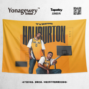 Hali哈利伯顿步行者队篮球球星写真周边卧室装饰海报背景布挂布