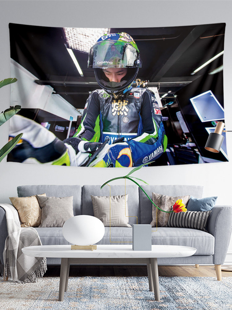 왕 YIBO 오토바이 경주 드라이버 사진 주변 기숙사 침실 벽 장식 배경 천 포스터 교수형 천 태피스트리