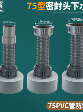 厨房水槽洗菜盆下水管洗碗池排水管单槽下水器75PVC返水下水管道