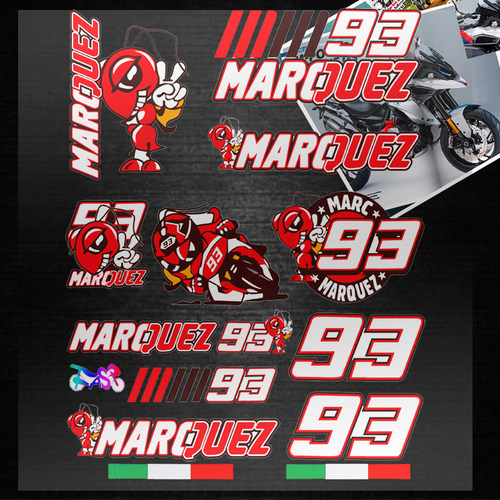 93号马奎斯摩托车贴纸头盔反光贴