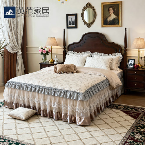 美式全实木安娜床中古风双人1米8