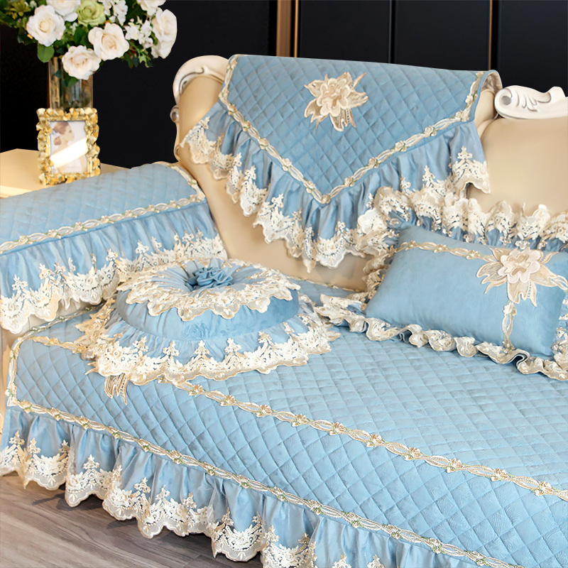 朵忆姿荷兰绒绗缝加厚防滑沙发垫