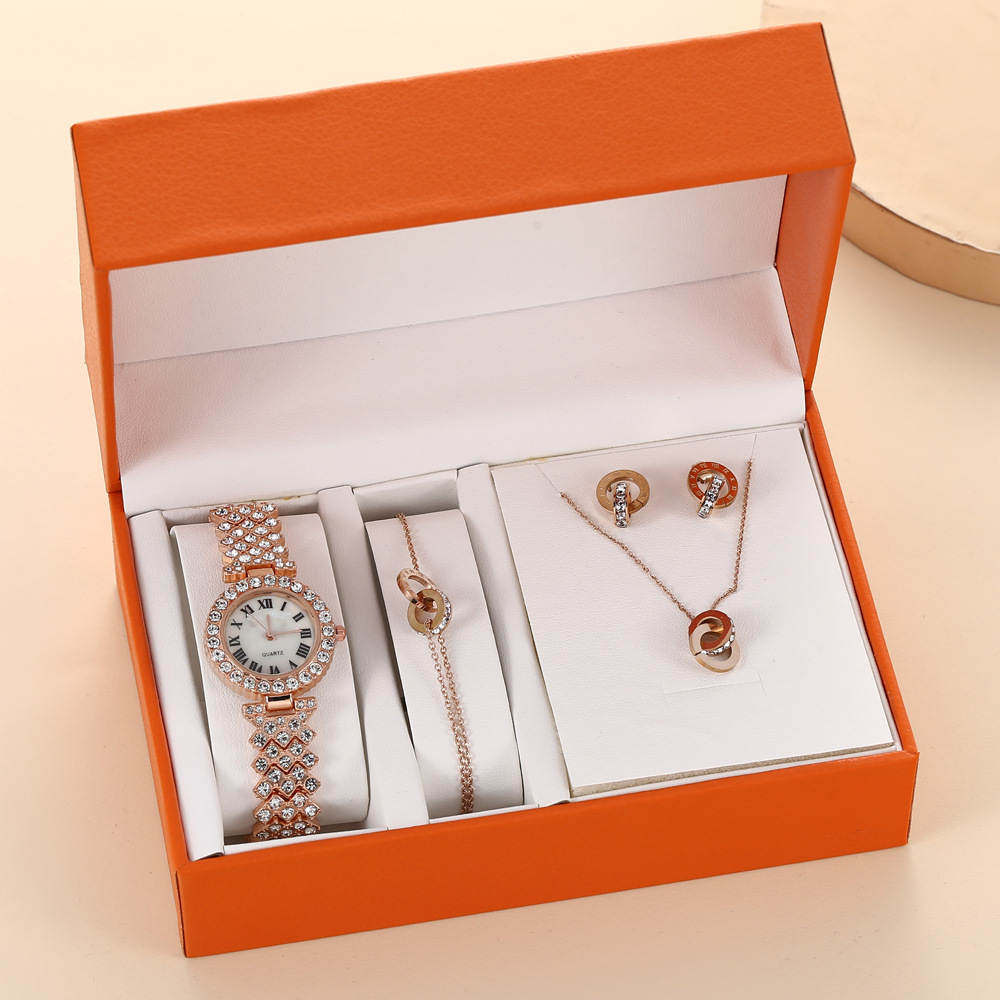 quartz watch   bracelet   necklace   eardrop gift box set