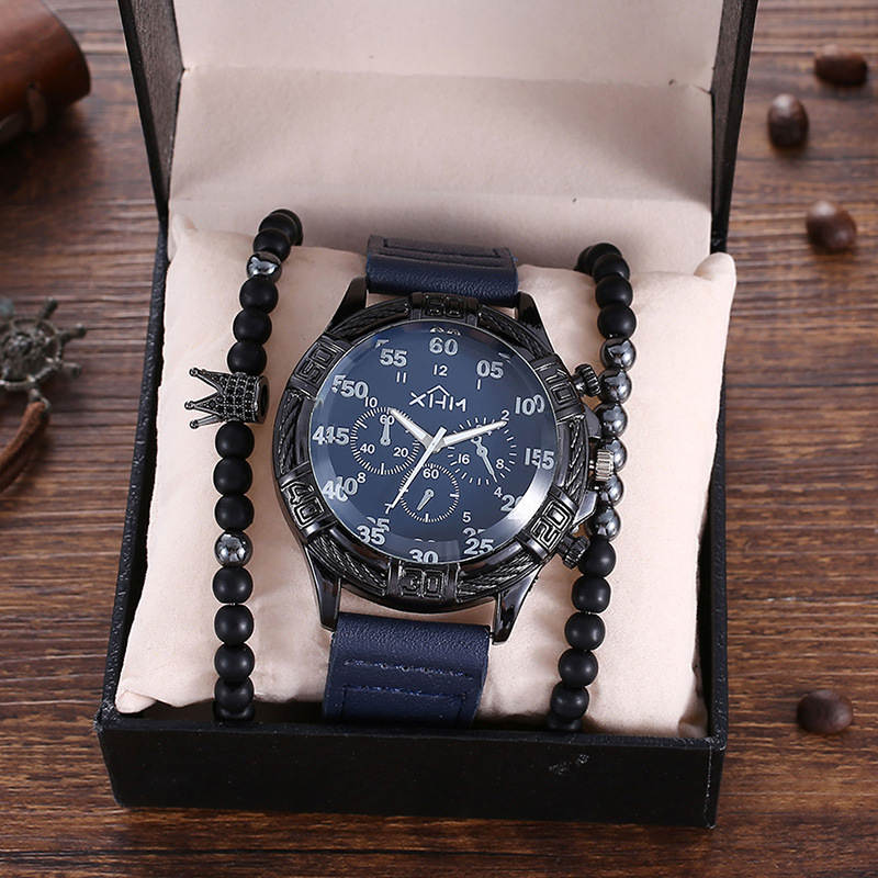 quartz wrist watch wallet men gift set for dad boy friend