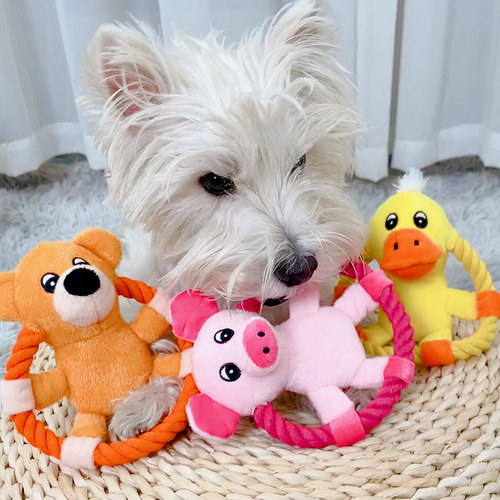 狗狗互动拉扯巡回玩具内置发声器