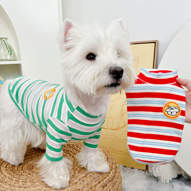 狗狗猫咪秋冬高弹条纹打底衫衣服