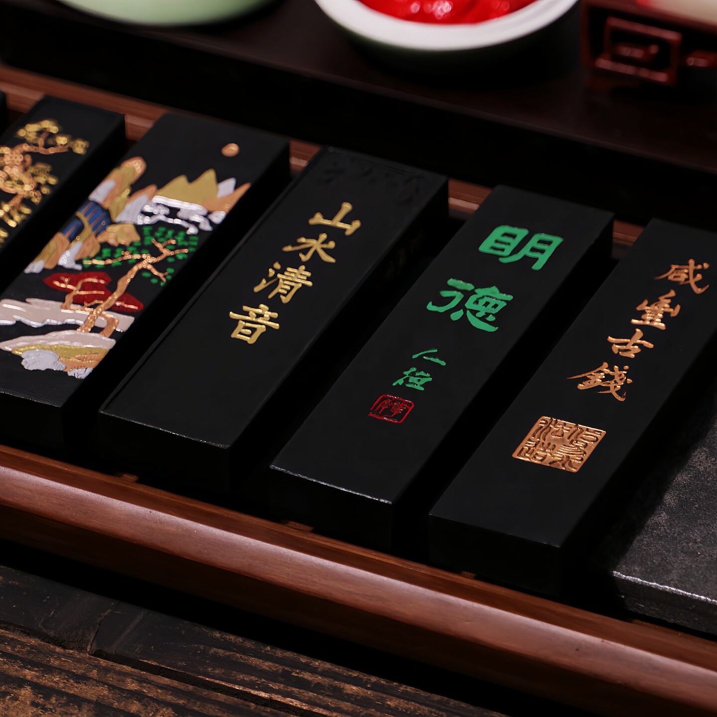 品牌徽墨-苍珮室-胡开文精制松烟墨条书法专用一两二两墨块墨锭写意国画创作专用古法手工油烟墨条漆烟老墨条