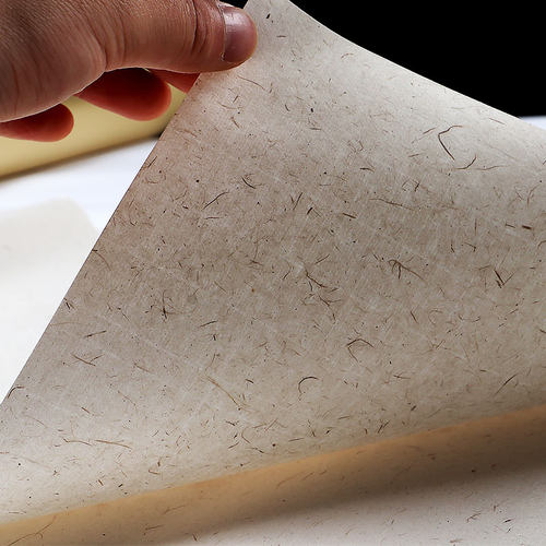 宛陵手工檀皮生宣纸本色清底国画