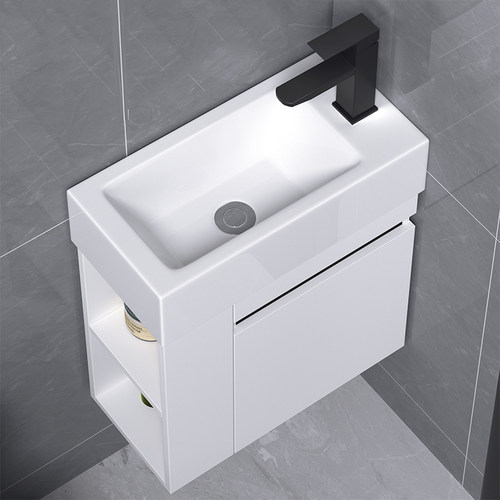 实木超窄陶瓷浴室镜柜