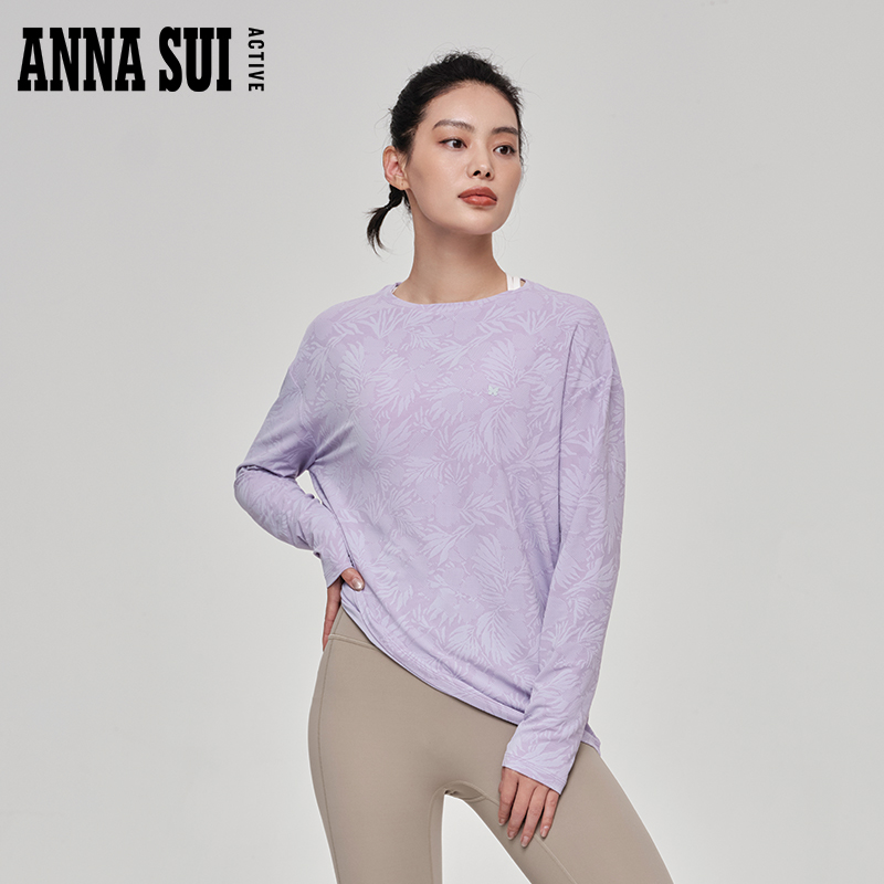 安娜苏长袖t恤吸湿速干抗菌正肩